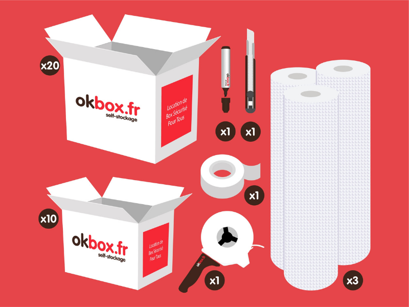 okbox garde meuble Cuverville box stockage Pack L