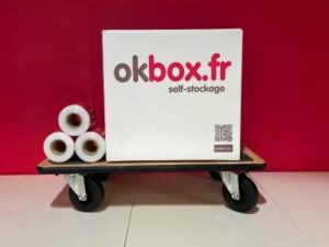 okbox garde meuble Cuverville box stockage Chariot de manutention